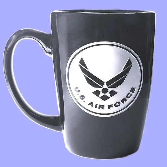 Air Force Black Coffee Mug, "A Gift of Honor " Sand-Carved Ceramic Military Mug - Picture 3 of 13